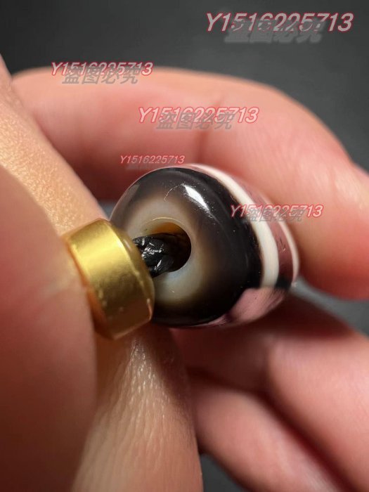 臺灣純手工黑白一眼天地天珠尺寸12.8*12*39mm 材質瑪瑙藏品老貨收藏