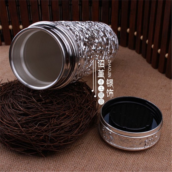 金小鋪正品內外純銀至尊九龍杯銀999足銀杯保溫銀水杯純銀保健杯高檔禮