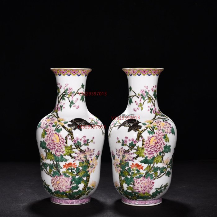 工芸品 S 購入できます 【彩文堂】清○ 雍正年 紅地粉彩 花鳥紋