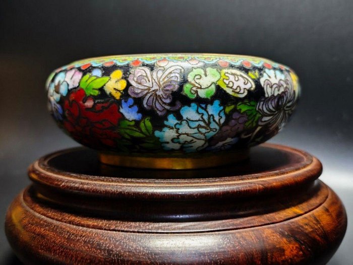 早期景泰藍老件-銅胎掐絲琺瑯景泰藍香爐#01（古董/銅雕/收藏/銅爐/香爐