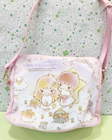 【震撼精品百貨】Little Twin Stars KiKi&LaLa 雙子星小天使~雙子星側背包-星星粉#12360