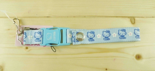 【震撼精品百貨】Hello Kitty 凱蒂貓~手機提繩-藍側坐