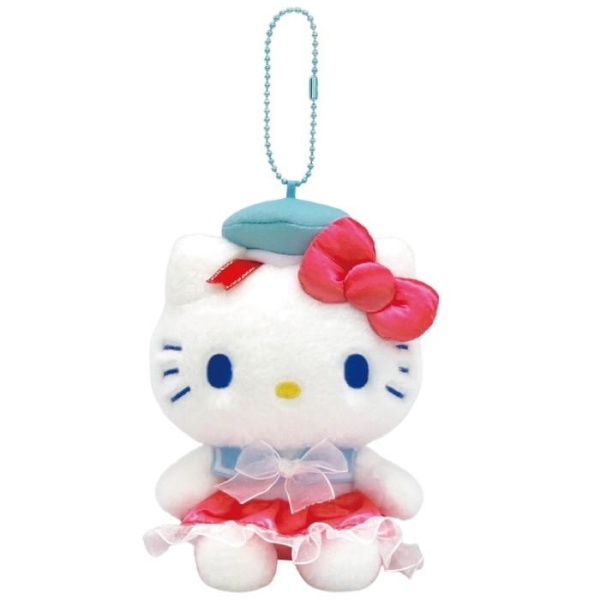 【震撼精品百貨】Hello Kitty 凱蒂貓~日本Sanrio三麗鷗 KITTY絨毛玩偶吊飾-海洋緞帶*21250