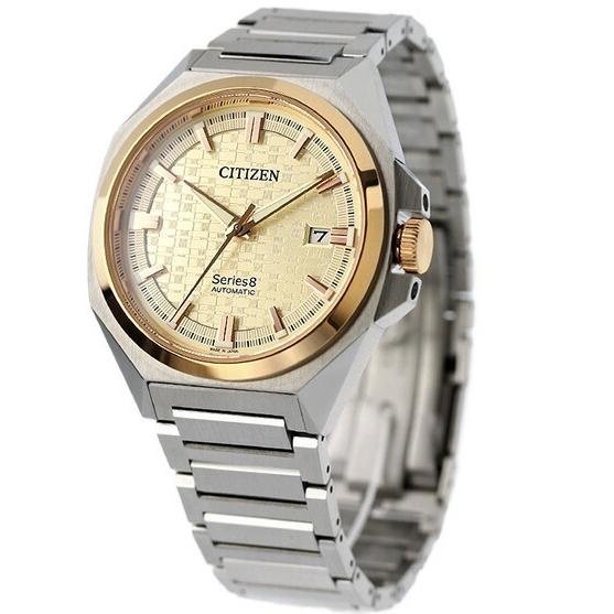 CITIZEN NB6059-57P Series8  星辰錶 機械錶 44mm 金色面盤 藍寶石鏡面 金色不鏽鋼錶帶 男錶女錶