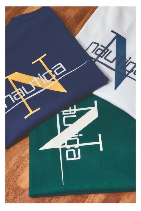 ☆ NAUTICA ☆HORIZON N LOGO TEE 366 現貨】NAUTICA HORIZON N LOGO TEE 地平線厚磅Oversize 大N 短TEE