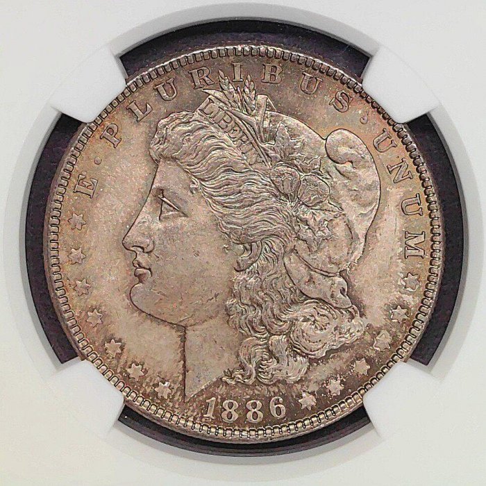 嚴選1886年美國摩根$1銀幣NGC MS65原光GEM極美收藏原光GEM極美收藏銀幣