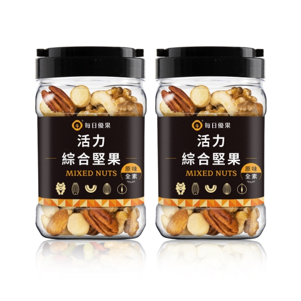 【含運】罐裝活力綜合堅果 2入組(口味任選) 每日優果