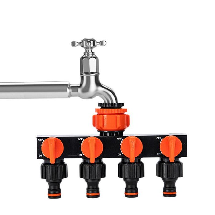 【珍愛頌】N707 塑料 一分四分流器 分水器 獨立開關 一進四出 分流器 五通分流器 洗衣機 水槍 閥門 水龍頭接頭