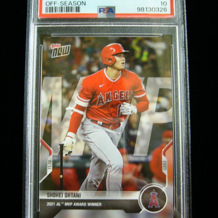 大谷翔平漂亮2021年度MVP經典時刻紀念鑑定卡2021 Topps Now MVP PSA 10