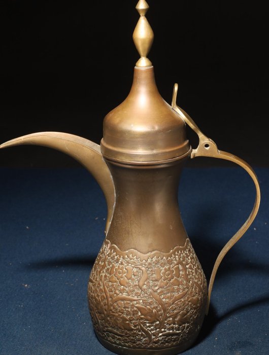 銅製 銅壺 招財進宝 茶器 茶道具 茶寵 美術品 煎茶道具 9/18結標痕都斯坦古黃銅壺ADI0369 -茶道具侘寂日本茶道品茶煎茶器茶器