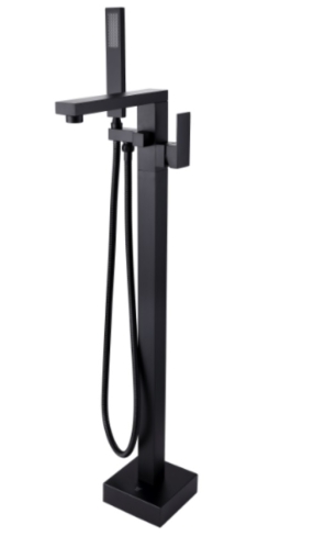 【麗室衛浴】 獨立式浴缸龍頭 落地浴缸龍頭 煙燻黑 / 消光黑 LS-51001B product image 1