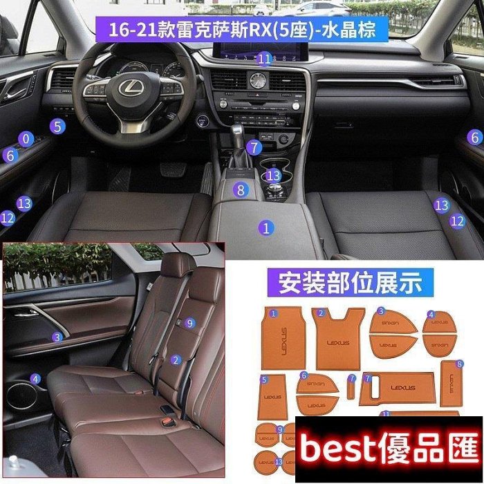 100％原廠促銷 雷克薩斯 門槽墊 水杯墊 淩志 RX200 RX300 RX450H 防塵墊 15-21款 lexus 防滑墊 保護墊