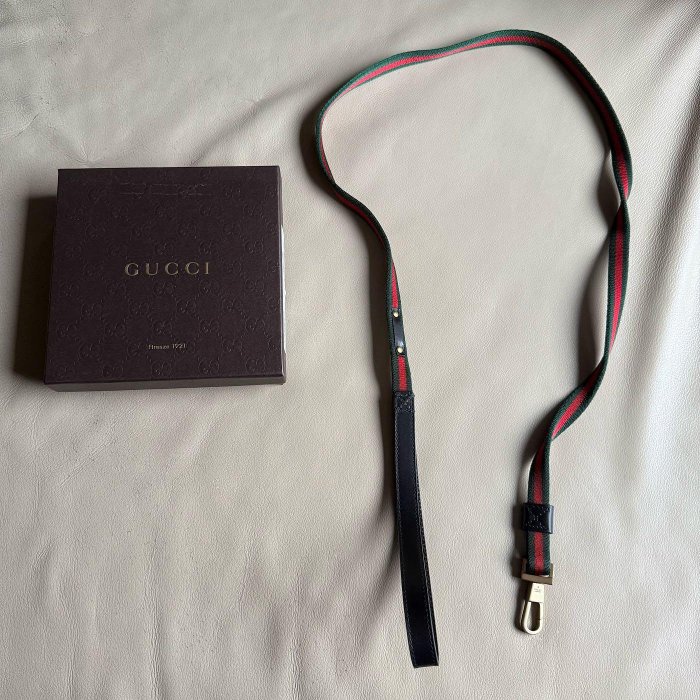 [熊熊之家]保證全新正品 Gucci  經典紅綠條紋 小狗 寵物   牽繩