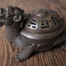 ZEN CASA】黃銅泥香爐薰香爐*太極八掛龍龜造型吉祥淨香爐| Yahoo拍賣