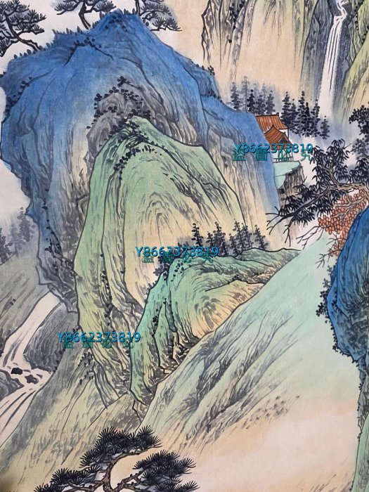 編號KAT一169精品四尺中堂畫張大千山水畫手繪之作實物攝—圖—物【藝海拾