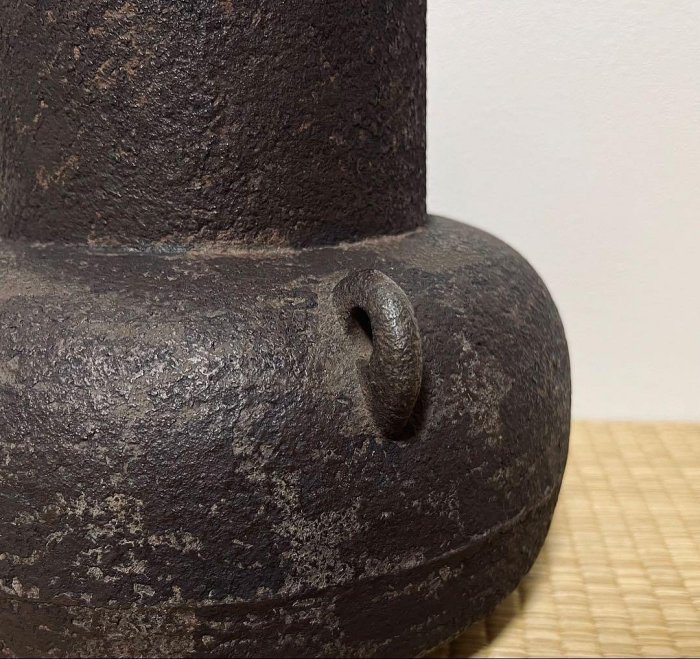 江戶前期】甑口撫肩釜江戶幕府御用釜師名越彌五郎作| Yahoo拍賣