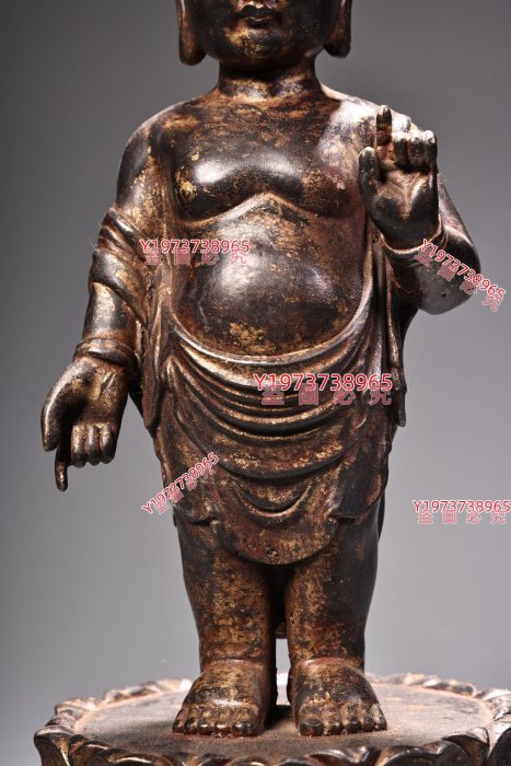 純銅全銅泥金釋迦牟尼佛太子佛像一尊工藝精湛造像精美純銅擺件老銅器