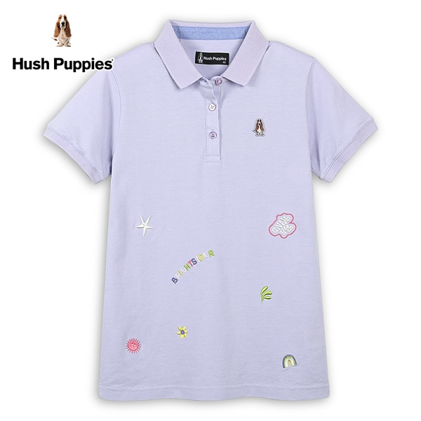 Hush Puppies POLO衫 女裝趣味繡花刺繡小狗短袖POLO衫