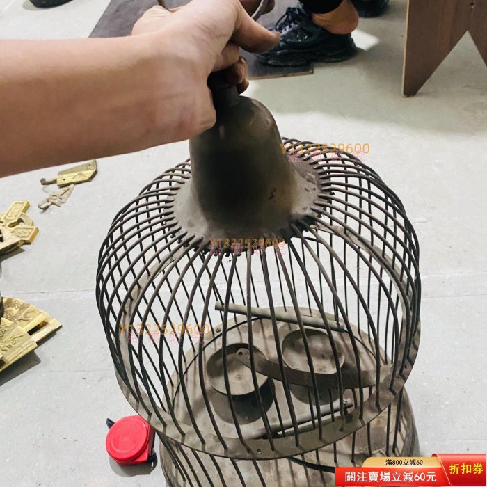 歐美回流銅鳥籠可以使用材質銅直徑約30cm 高約51cm 重量約4.9 【錦帳春 