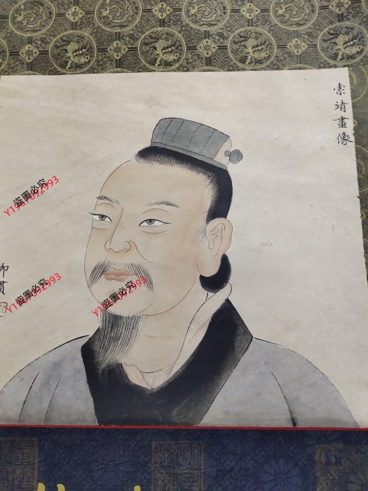 中国古美術・字画三尺中堂人物掛軸・水墨画・金廷標印款・書道・宣紙・純手描き・肉筆 日昇字畫編號:CC07，三尺宣紙中堂字，索靖書法，純手工之作，實物攝