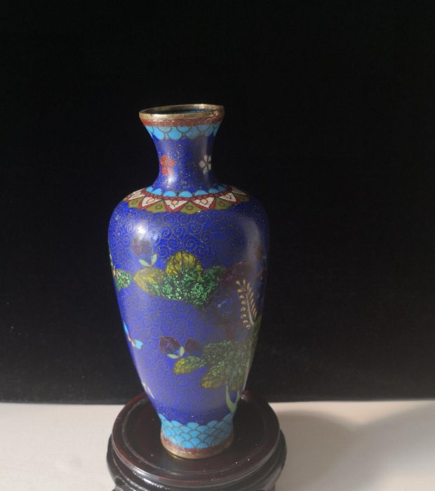 日本景泰藍花瓶古董七寶燒擺件經典銅胎掐絲琺瑯彩藝術品動感實拍圖案