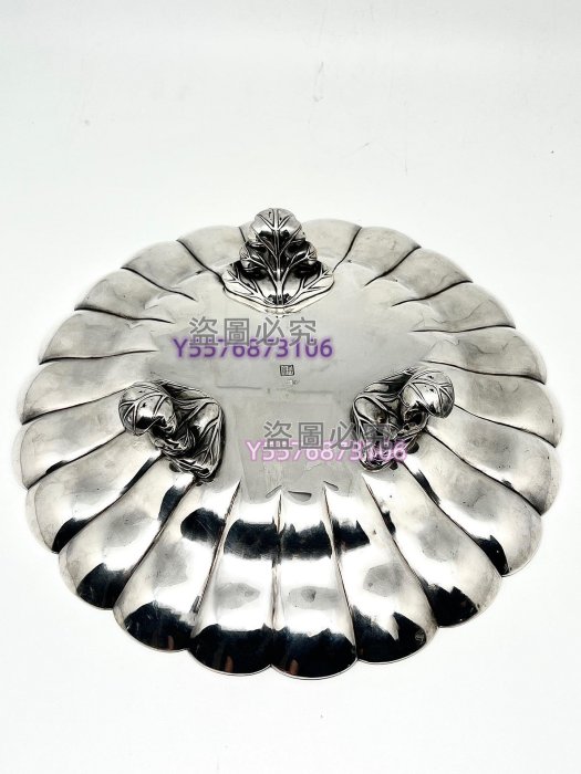 8月31日】日本大阪金工名家金匠堂丹金純銀超大果盤回流舊藏老貨【二手