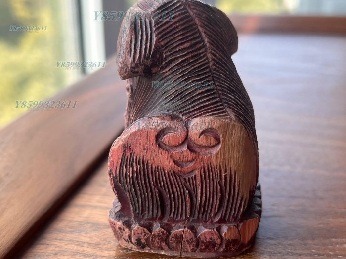 清代木雕獅子工藝精湛的小木雕不知是哪里的木件上取下來的保留完整雕刻