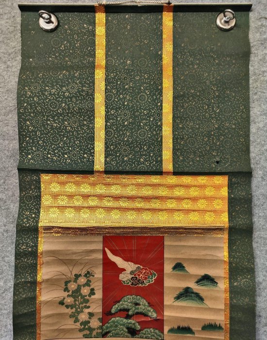 全新推薦：老版真言宗空海大師回流佛畫書卷軸幅153x48.5cm 紙本木軸