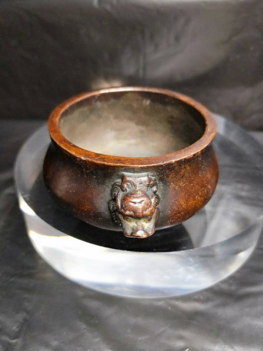 雙耳銅爐 頂天- 陳巧生款雙獅耳銅爐(不含塑膠座) 《特殊品》 | Yahoo拍賣
