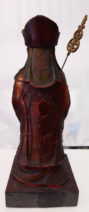 台灣古董神像，法海禪師， 一呎三，牛樟木雕，約40年老件，福州