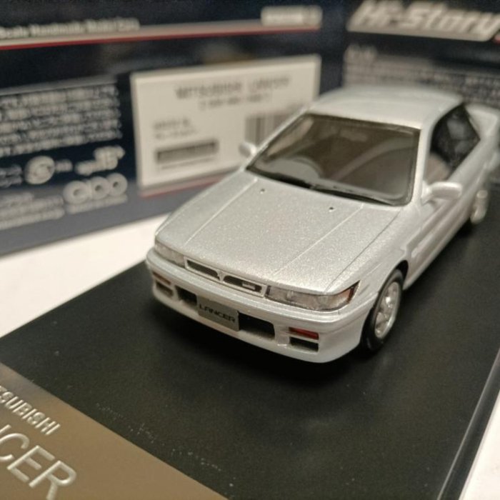 Hi Story 1 43 三菱4驅跑車模型Mitsubishi Lancer GSR 1988 銀色