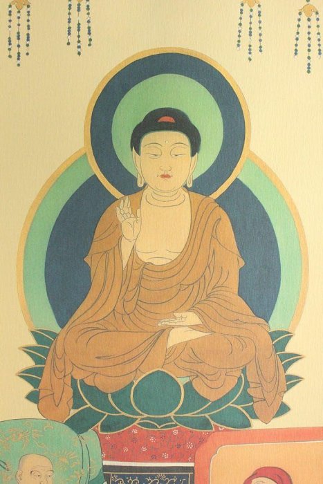 No5518 掛軸　釈迦三尊佛　紙本　紙箱　仏教美術　仏画　古美術　送料無料 No5518掛軸釋迦三尊佛紙本紙箱佛教美術佛畫古美術免| Yahoo拍賣
