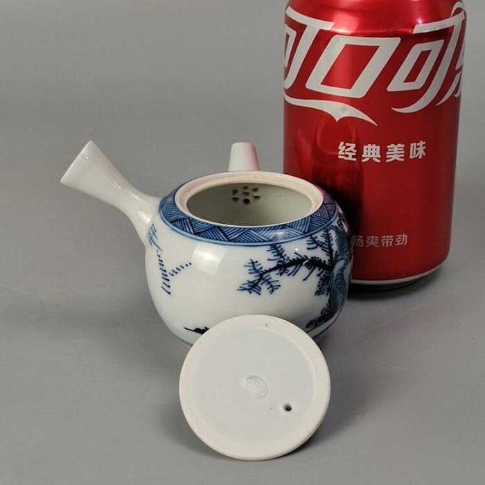 篩月庵竹泉制日本平安時代三浦竹泉造清水燒染付茶具原箱保存橫手公道杯