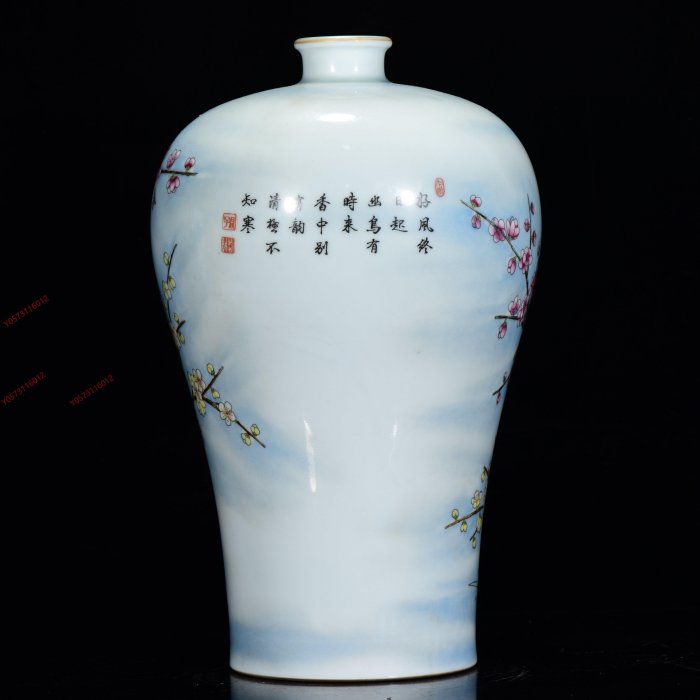 大清乾隆年製 款 粉彩 梅花文 瓶 高さ約21cm 清乾隆年紅釉粉彩花鳥紋梅瓶31*20m800 | Yahoo拍賣