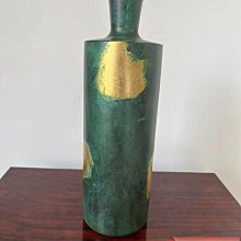 日本中古三枝惣太郎作青銅花瓶【律】純金箔銅花瓶藏六式銅花瓶高岡銅器