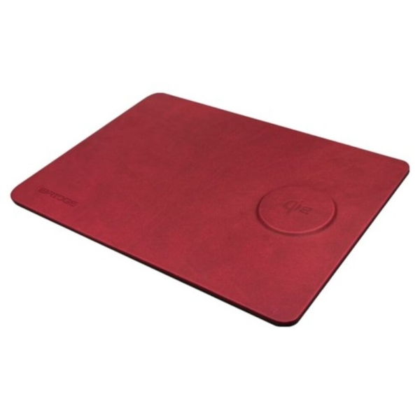 iBRIDGE 急速Qi2無線皮革鼠墊充電器 IBW022, 寶石紅, 1個