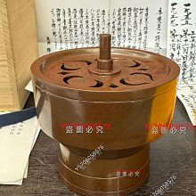中古日本回流高岡銅器已故金工名家蓮田修吾郎朱銅/斑紫銅香爐。斑紫銅