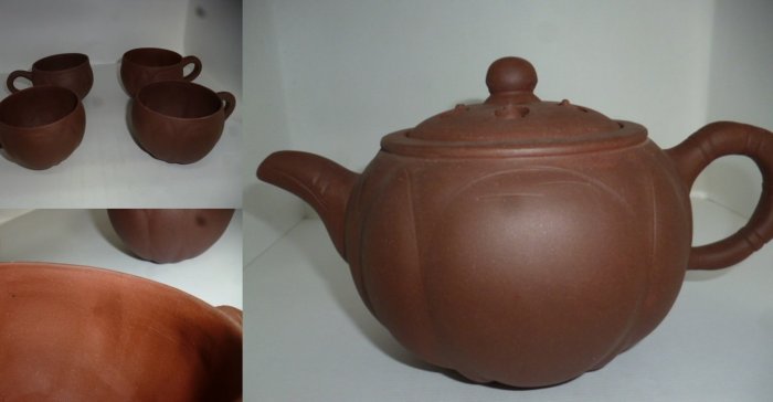 70年代綠標期外銷貨懷舊文革工藝系列茄紫泥大蓮子(活動式)套組網孔近