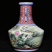 可議價清乾隆粉彩花鳥紋雙耳瓶，高26cm直徑20cm，編號3817634官窯、民