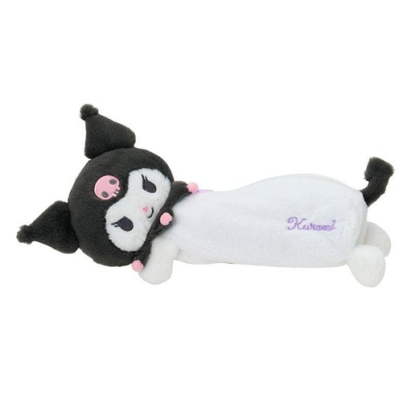 【震撼精品百貨】酷洛米 Kuromi~Sanrio 日本SANRIO三麗鷗 酷洛米毛造型拉鍊筆袋-趴姿款*30602