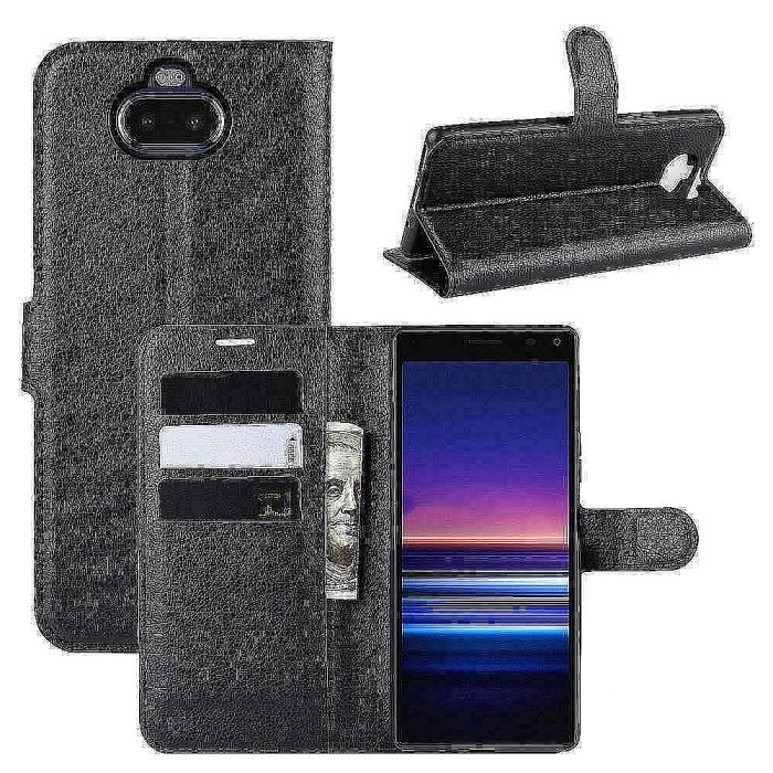 錢包帶卡槽支架翻蓋保護套 荔枝皮手機殼適用於索尼 10 ii 1 L1 III Xperia L3 Xperia