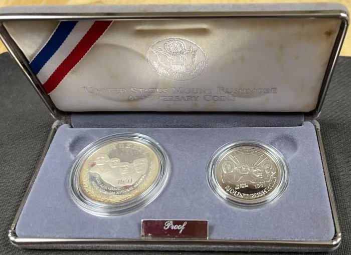 【崧騰郵幣】1991P美國總統山精制銀幣套裝  紀念幣