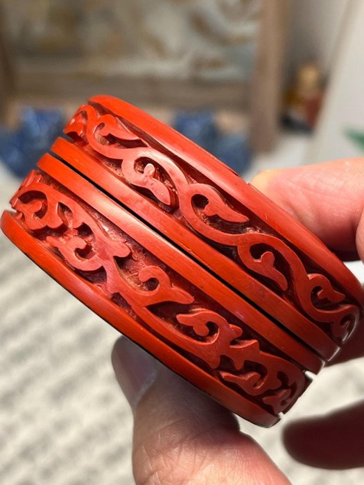 中国风铜制香炉| eBay AR913 年代物 剔紅騎虎人物紋香盒・