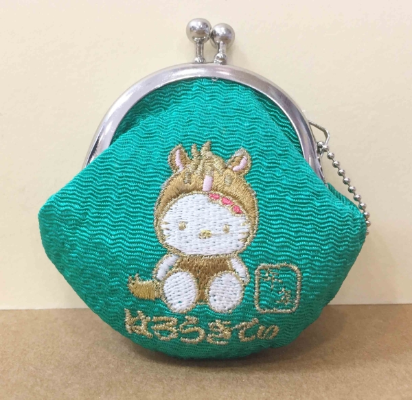 【震撼精品百貨】Hello Kitty 凱蒂貓-珠扣零錢包-KITTY和風系列-馬圖案