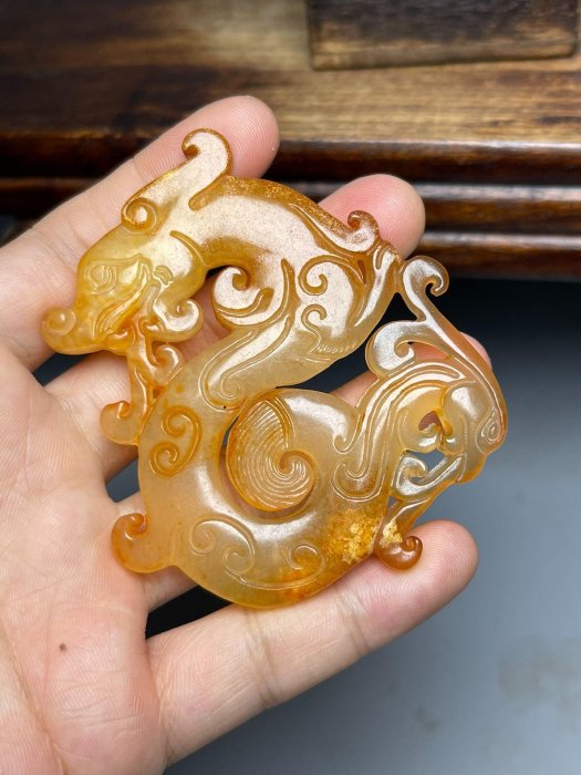 嚴選漢代龍鳳玉佩，老玉精雕古玩推薦，工藝珍藏佳品，實物對比保證漢代