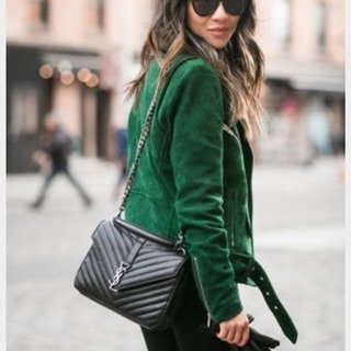 YSL college bag 中型學院包 黑色銀鏈 正品 全新