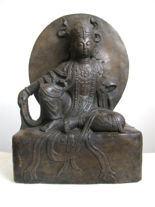 ZEN CASA】老件如意輪觀音菩薩*水月觀音*混合媒材雕塑| Yahoo拍賣