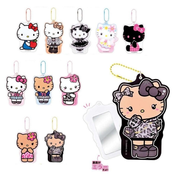 【震撼精品百貨】Hello Kitty 凱蒂貓~日本三麗鷗sanrio KITTY造型吊飾隨身鏡子(隨機出貨)*36957