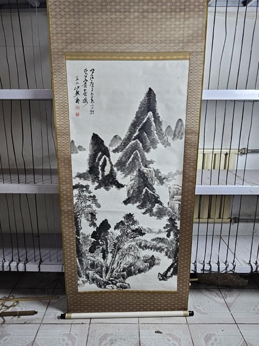 花鳥山水 田崎草雲画 複写 日本画 複写 風鎮2セット 花鳥山水 田崎草雲