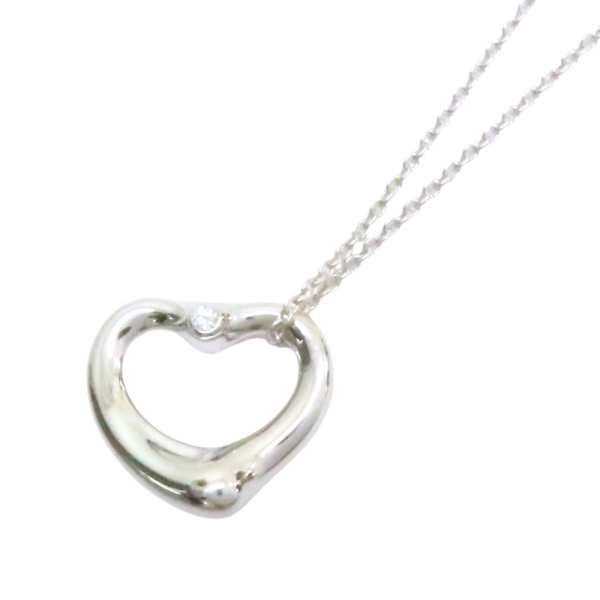 Tiffany & Co 蒂芬妮 925純銀 Open Heart 鑽石 心形鏈墜 項鏈 60020286 【二手名牌BRAND OFF】